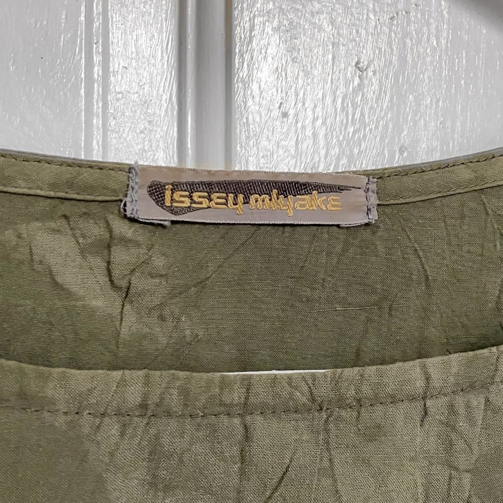 Issey Miyake Set Pants & Top Size 9 M L Green Dye Drawstring Ruching Vintage 90s - Picture 6 of 12